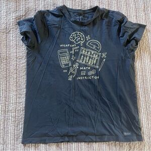 Life Is Good Navy Short Sleeve Math Graphic Tee